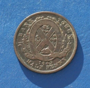 1842 Bank of Montreal CANADA Halfpenny Token *FREE SHIPPING* - Picture 1 of 2