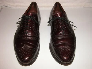 Allen Edmonds Mens Vintage Boulevard Burnished Merlot Wingtip Shoe Size 10D - Picture 1 of 7