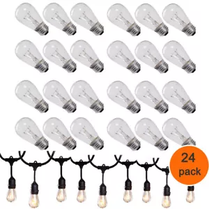 24 Pack E27 Screw S14 11W Amber Glass Bulb Tungsten Filament Incandescent Bulbs - Picture 1 of 12