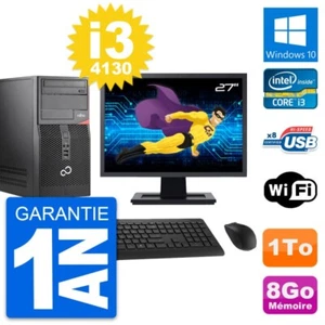 PC Tour Fujitsu P520 Ecran 27" Intel i3-4130 RAM 8Go Disque 1To Windows 10 Wifi - Photo 1/8