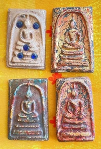LOT 4 Plaque Thaï Moine Phra Somdej amulette en terre cuite Thaïlande tc - Picture 1 of 6