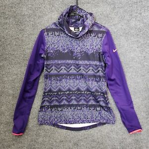 Nike Pro Pullover Womens L Hyperwarm Nordic Infinity Compression Purple Pullover