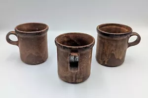 Vintage McCoy 1412 Canyon Mesa Rim Stoneware Lot 3 Rustic Coffee Tea Mugs Cups - Picture 1 of 4
