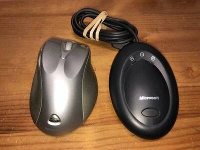 Microsoft Wireless Laser Mouse 6000 + Desktop Receiver Dongle Model 1052 Gray - Image 1 of 4