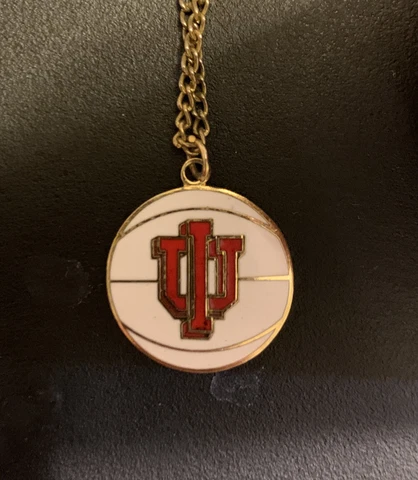 Vintage Indiana University State Basketball Necklace Cover