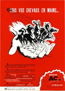 "BOUGIES AC" Annonce originale entoilée FRANCE-ILLUSTRATION début 50 FALCUCCI - Imagen 1 de 1