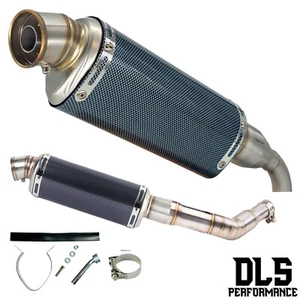 Vespa GTS GTV 125 250 300 Carbon Exhaust System Silencer Slip On Can Link Pipe - Picture 1 of 8