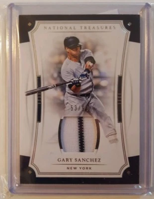 2017 Gary Sanchez Panini National Treasures Jersey Swatch #'d 55/99! - Image 1 of 2