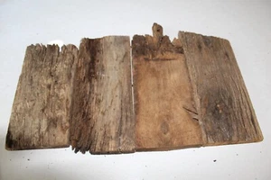4 PCS RECLAIMED WEATHERED OAK OLD BARN BOARD WOOD LUMBER RUSTIC BOARD CRAFTS ART - Picture 1 of 2