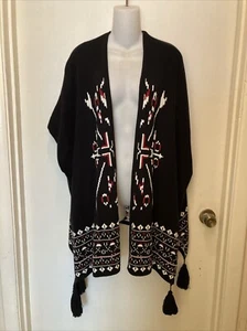 Wrangler Retro Sleeveless Open Front Aztec Western Sweater Heavy Size L/XL - Picture 1 of 8