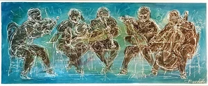 LISTED AMERICAN CHARLES BURDICK SIGNED ORIGINAL WATERCOLOR ORCHESTRA MUSICIANS - Picture 1 of 8