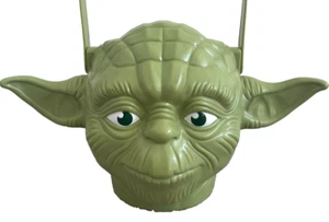 STAR WARS YODA HEAD Green Plastic Candy Bucket Basket w/Handle EASTER Halloween - Picture 1 of 8