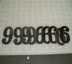 PEGATINAS NÚMERO 6/9 3" VINILO NEGRO 9 CANTIDAD COMPETICIÓN PUNTUACIÓN ENVÍO GRATUITO - Imagen 1 de 1