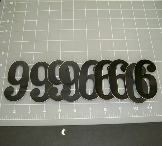 NUMBER 6/9 贴纸 3 英寸黑色乙烯基 9 数量比赛评分免运费 — 第 1/1 张图片