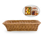 Imitation Rattan Basket Bread Basket Lightweight Table Display Tray Rectangular