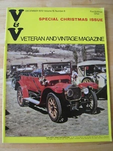VETERAN & VINTAGE MAGAZINE DEC 1970 MARTINI AUSTRALIA BRIGHTON RUN NEW MUSEUMS - Picture 1 of 3