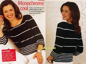 ORIGINAL KNITTING PATTERN FOR LADIES SCOOP NECK SWEATER IN COTTON SIZE 81-197CM - Picture 1 of 1