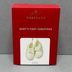 Hallmark Keepsake Baby's First Christmas 2021 Porcelain Shoes - Picture 1 of 7