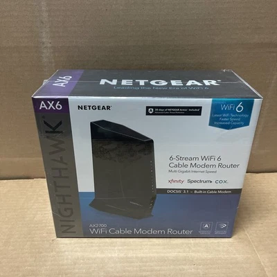 NEW NETGEAR Nighthawk Wifi Cable Modem Router Cable Gateway DOCSIS 3.1 AX2700 - Image 1 of 4