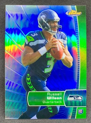 Topps Finest Russell Wilson NY Giants 2012 refractor azul novato RC SP/99 Foto 1 de 2