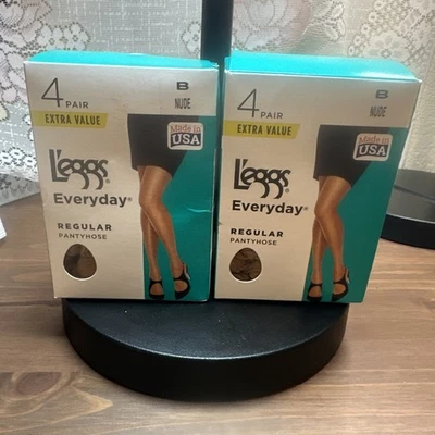 Nuevo en caja Nuevo Leggings Everyday Regular Pantimedias 8 Pares 2 Bx Talla B Desnudo Puntera Transparente Valor Foto 1 de 4