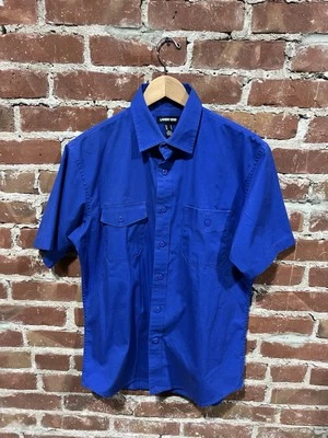 Lands End Mens Blue Short Sleeve Button Up Shirt Size Medium - Image 1 of 4