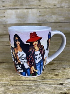Rongrong Devoe Ilustración Elegante Taza de Café con 7 Niñas Fashionistas 16oz - Imagen 1 de 13