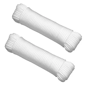 2-Pack 100' x φ1/4" White Rope, UV Resistant Rope for Flag Pole, Clothes line... - Picture 1 of 5