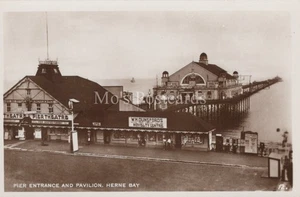 Kent Postcard - Herne Bay Pier Entrance & Pavilion, Real Photo RS41346 - Foto 1 di 2