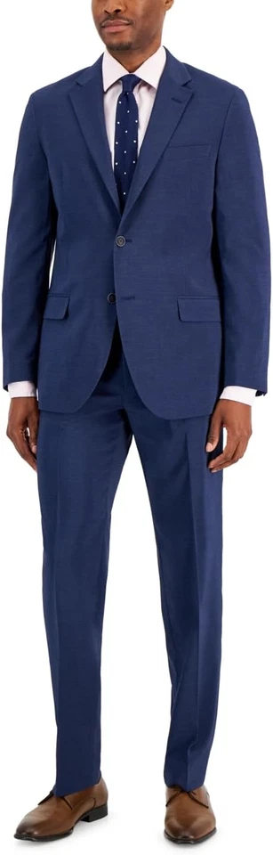 Nautica Men's Blue Solid Modern Gaff 2-Piece Jacket & Pants Suit Size 46R