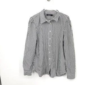 Lauren Ralph Lauren Damengröße 12 Large Hemd Button-Down-Top schwarz weiß gestreift - Bild 1 von 8