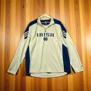 Adidas Climalite 1/4 Zip Notre Dame Fighting Irish Gold Blau Pullover Herren Gr. L - Bild 1 von 16