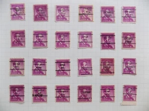 U S Coll'n of (24) used Diffn't cities PRECAN. DEFIN-7-23-E-4 C LINCOLN - Picture 1 of 2