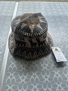 Handmade Alpaca Wool Woven Bucket Hat Winter Fall Bolivia Gorpcore Hippie NWT - Picture 1 of 9