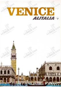 Póster de viaje Venecia Alitalia 1961 collage arte de pared impresión Italia - Imagen 1 de 6