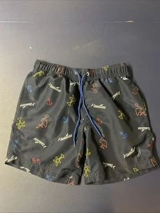 Nautica Mens Small Navy Print Swim Trunks - Picture 1 of 9