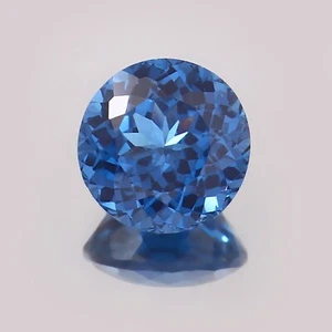 12x12 mm AAA Qualität natürlicher blauer Mosambik Turmalin lose rund Edelsteinschliff - Bild 1 von 4