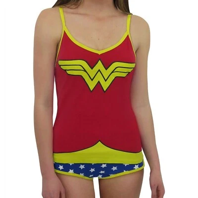 Wonder Woman Cami & Panty Lingerie Set Red - Image 1 of 4