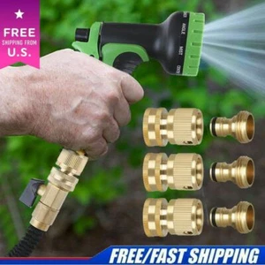 3/4' Universal Garden Hose Quick Connect Set Hose Pipe Tap Adapter Connector US - Picture 1 of 12