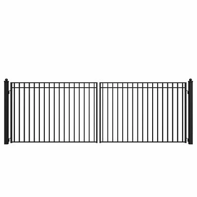 ALEKO Steel Madrid Style 18' Dual Swing Black Driveway Gate - Image 1 of 4