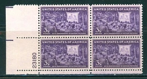 926 - 1944 3¢ Anniversary of Motion Pictures Plate Block VF MNH - Picture 1 of 1