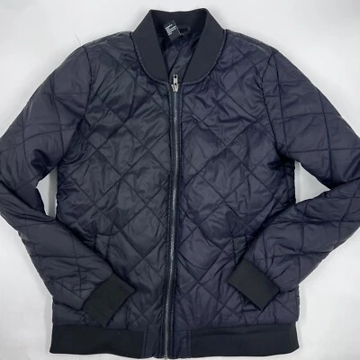 Forever 21 Mujer Chaqueta Bomber Acolchada Talla S Negro Poliéster Abrigo Ligero Foto 1 de 4