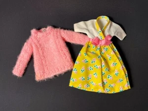 Hasbro 8200 My First Sindy dress 1987 yellow floral fit 12" doll + pink jumper - Picture 1 of 5
