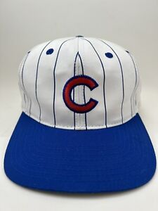 Chicago Cubs White Pinstripe Baseball Hat Snapback Cap Embroidered C Genuine MLB