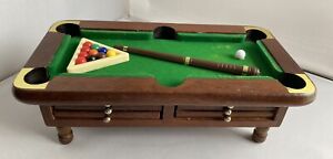 Mini Pool Billiards Table Display with Coasters - 10” x 5” x 3.5”