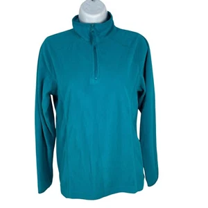 Made For Life Womens Teal Fleece Quarter-Zip Pullover Jacket Size Small - Picture 1 of 4
