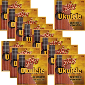12 juegos de cuerdas de ukelele de nailon GHS H-10 - soprano/concierto - nailon negro - Imagen 1 de 1