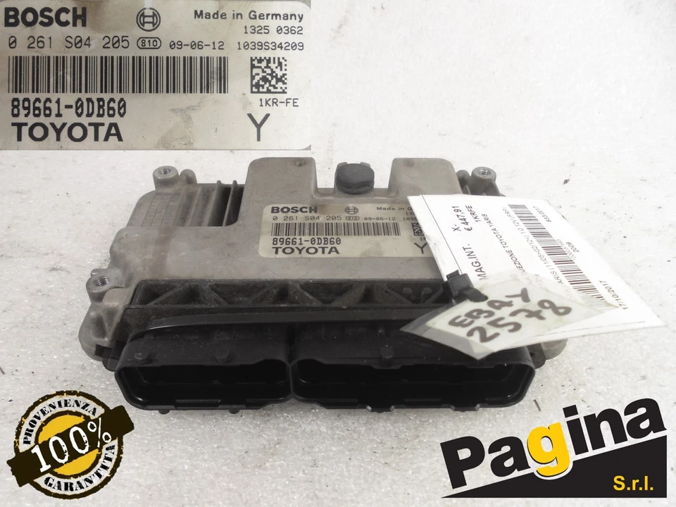 CENTRALINA MOTORE TOYOTA YARIS 1.0 B 2009 - BOSCH 0261S04205 - 89661-0DB60 - Immagine 1 di 1