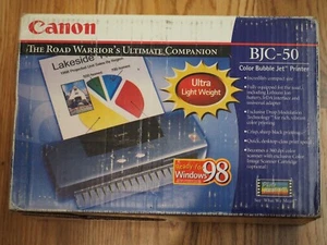 Canon BJC-50 Color Bubble Jet Compact Printer w/ IS-12 Color Scanner Attachment - Picture 1 of 15