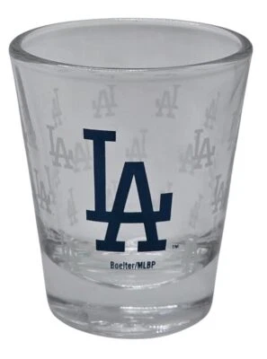 MLB Satin Etch Shot Glass 2oz, Full 360 Wrap Design (Los Angeles Dodgers) - Image 1 of 2